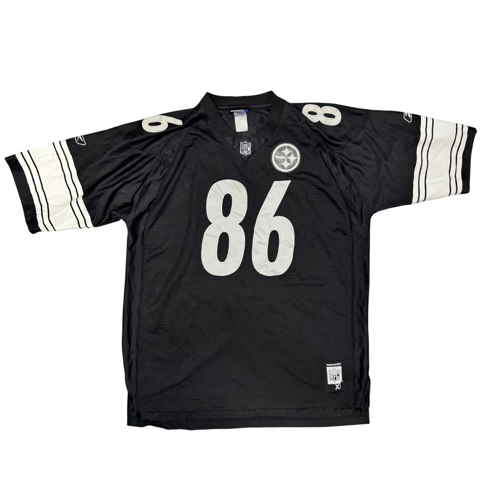 Reebok NFL Pittsburgh Steelers Hines Ward 86 Jersey Black & White XL Stitched